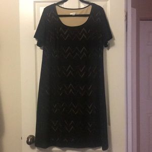 DressBarn Women’s Plus Black & Nude Dress 14W